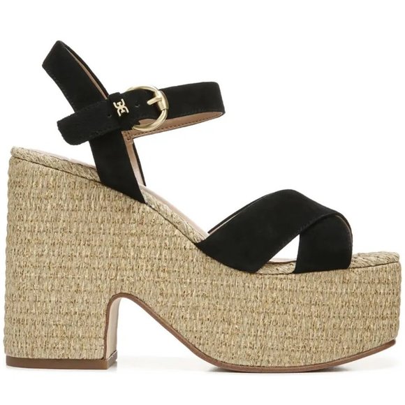 🆕️ NEW Trianna Espadrille Platform Sandal SAM EDELMAN 7.5 and 9.5 in Black - Picture 3 of 12